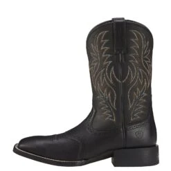 Ariat Men’s Black Sport Wide Square Toe Western Boot 10016292 -Ariat Shop 10016292 side