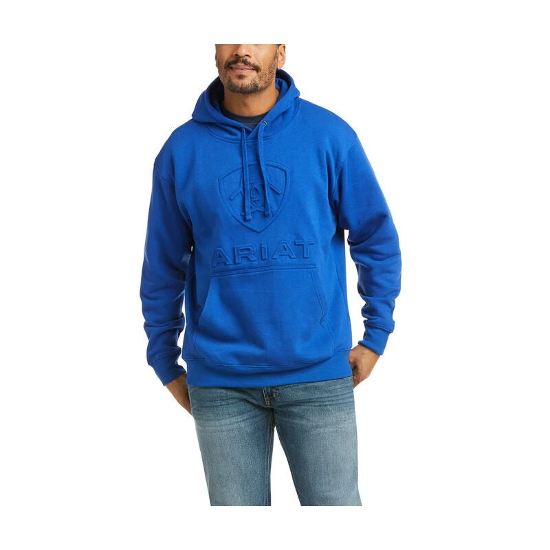 Ariat® Men's Basic Cobalt Embossed Hoodie 10037259 1 Ariat® Men's Basic Cobalt Embossed Hoodie 10037259