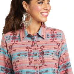 Ariat Ladies REAL Ravishing Aztec Red Button Down Shirt 10037708 -Ariat Shop 10037708 01