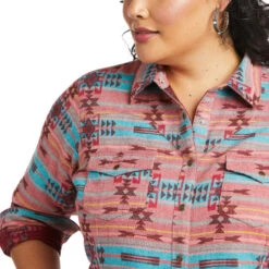 Ariat Ladies REAL Ravishing Aztec Red Button Down Shirt 10037708 -Ariat Shop 10037708 01 plus