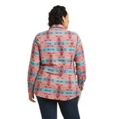 Ariat Ladies REAL Ravishing Aztec Red Button Down Shirt 10037708 -Ariat Shop 10037708 back plus
