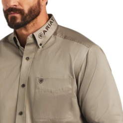 Ariat® Men's Brindle Brown Clasic Fit Logo Button Down Shirt 10040700 -Ariat Shop 10040700b 831c0ee1 5523 4365 910c 8b42c7e51b39