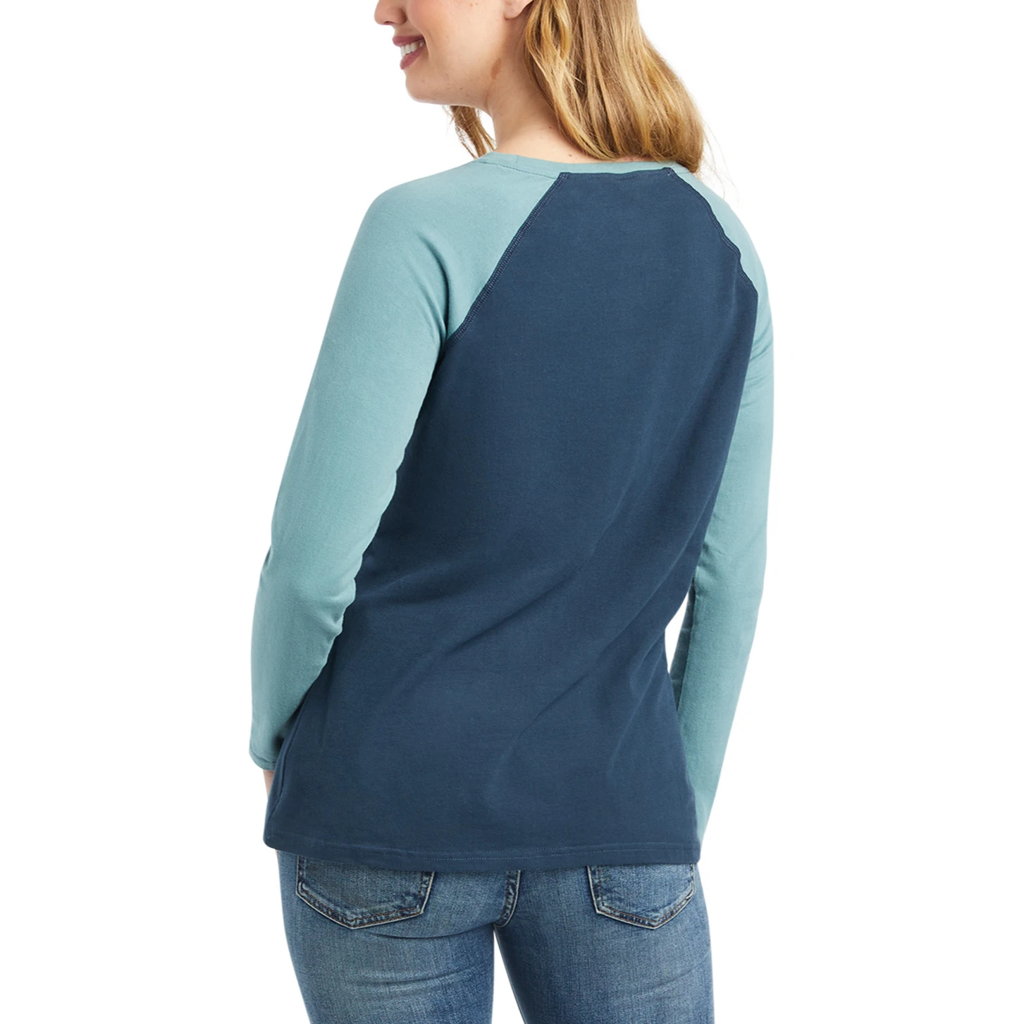 Ariat® Ladies R.E.A.L™ Baseball Midnight Navy & Arctic Shirt 10042151 2 Ariat® Ladies R.E.A.L™ Baseball Midnight Navy & Arctic Shirt 10042151 - Image 2