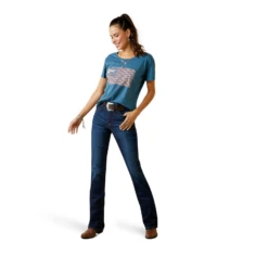 Ariat® Ladies Amarillo Graphic Steel Blue T-Shirt 10045448 -Ariat Shop 10042448c