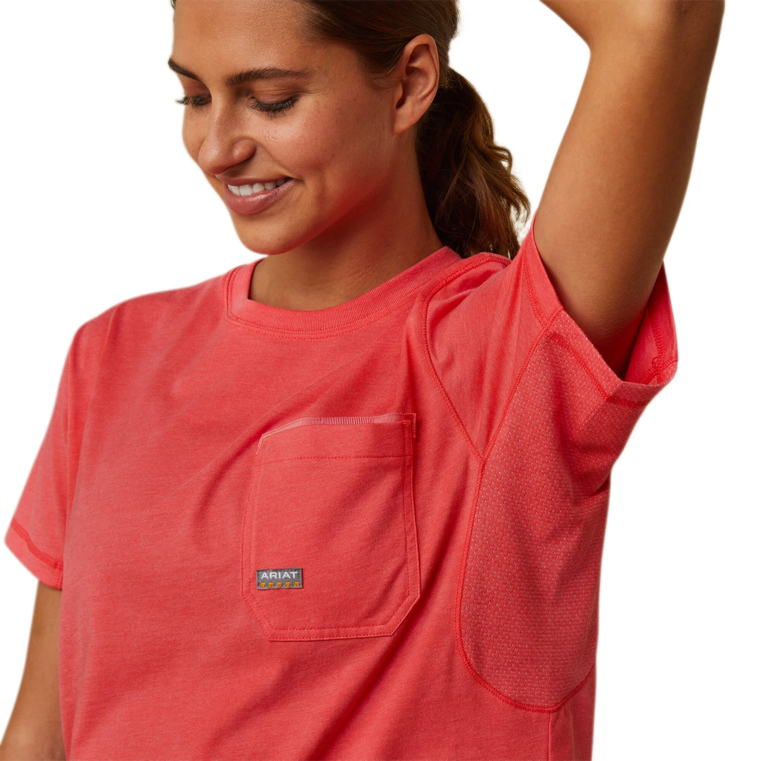 Ariat® Ladies Rebar Workman Logo Graphic Teaberry Pink T-Shirt 10043306 7 Ariat® Ladies Rebar Workman Logo Graphic Teaberry Pink T-Shirt 10043306 - Image 7