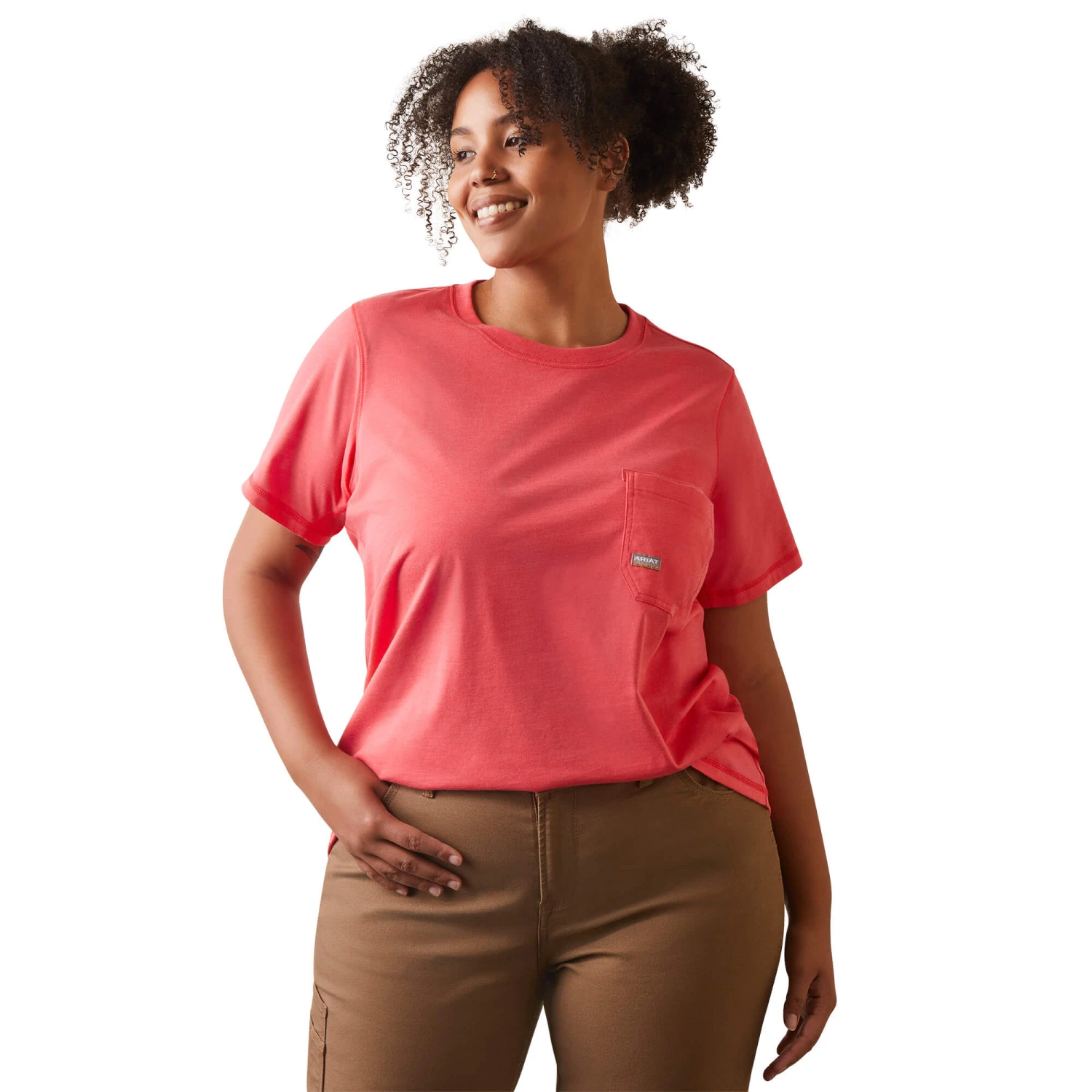 Ariat® Ladies Rebar Workman Logo Graphic Teaberry Pink T-Shirt 10043306 2 Ariat® Ladies Rebar Workman Logo Graphic Teaberry Pink T-Shirt 10043306 - Image 2