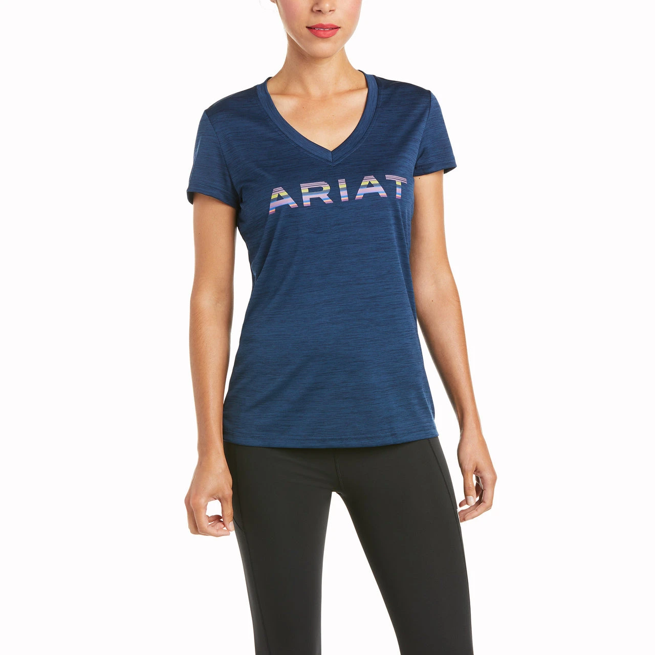 Ariat Ladies Performance Laguna Navy Logo Short Sleeve Shirt 10035511 1 Ariat Ladies Performance Laguna Navy Logo Short Sleeve Shirt 10035511