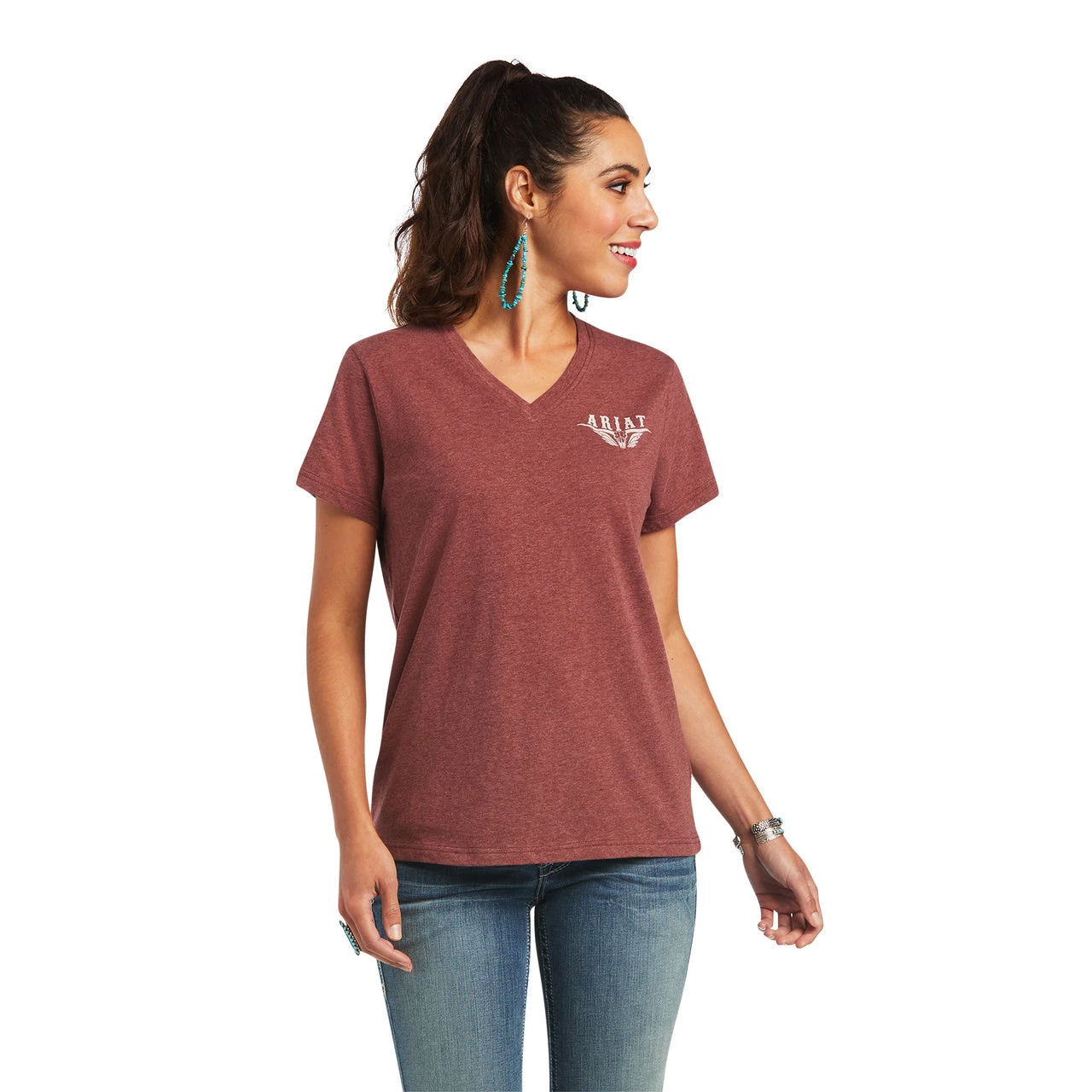 Ariat® Ladies R.E.A.L™ Longhorn Roasted Russet T-Shirt 10040621 3 Ariat® Ladies R.E.A.L™ Longhorn Roasted Russet T-Shirt 10040621 - Image 3