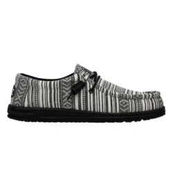 Hey Dude Men's Wally Serape Gravel Black Slip On Shoes 40017-0YB 8 Hey Dude Men's Wally Serape Gravel Black Slip On Shoes 40017-0YB -Ariat Shop 40017 0YB WALLY SERAPE BLACK GRAVEL LEFT 111