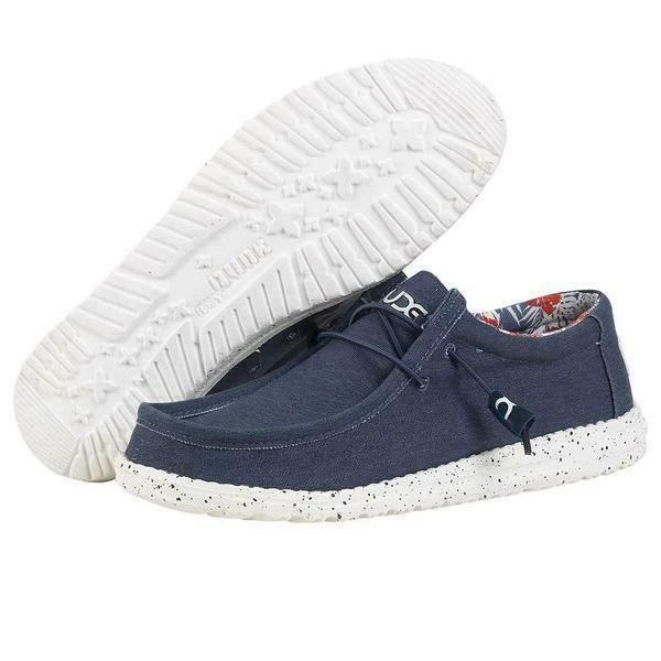 Hey Dude Men's Wally Stretch Blue Shoes 110382600 3 Hey Dude Men's Wally Stretch Blue Shoes 110382600 - Image 3