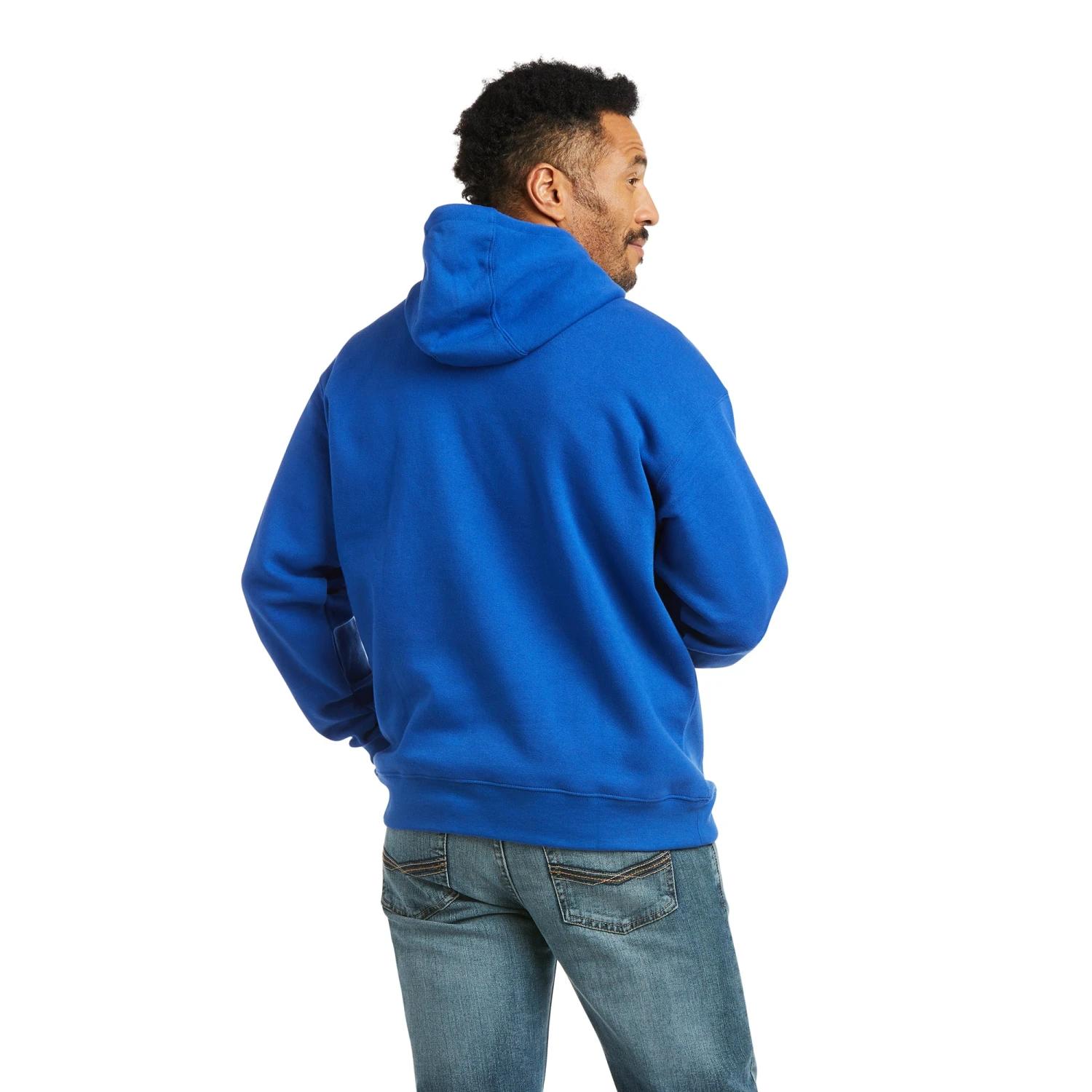 Ariat® Men's Basic Cobalt Embossed Hoodie 10037259 2 Ariat® Men's Basic Cobalt Embossed Hoodie 10037259 - Image 2