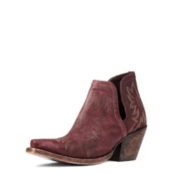 Ariat® Ladies Dixon Weathered Red Western Booties 10038343 -Ariat Shop F21 WMS WEST 10038343 3 4 front