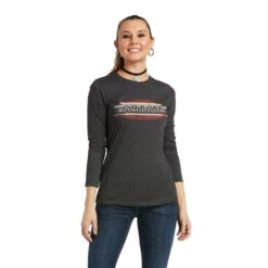 Ariat® Ladies Serape Long Sleeve Charcoal Heather T-Shirt 10038637