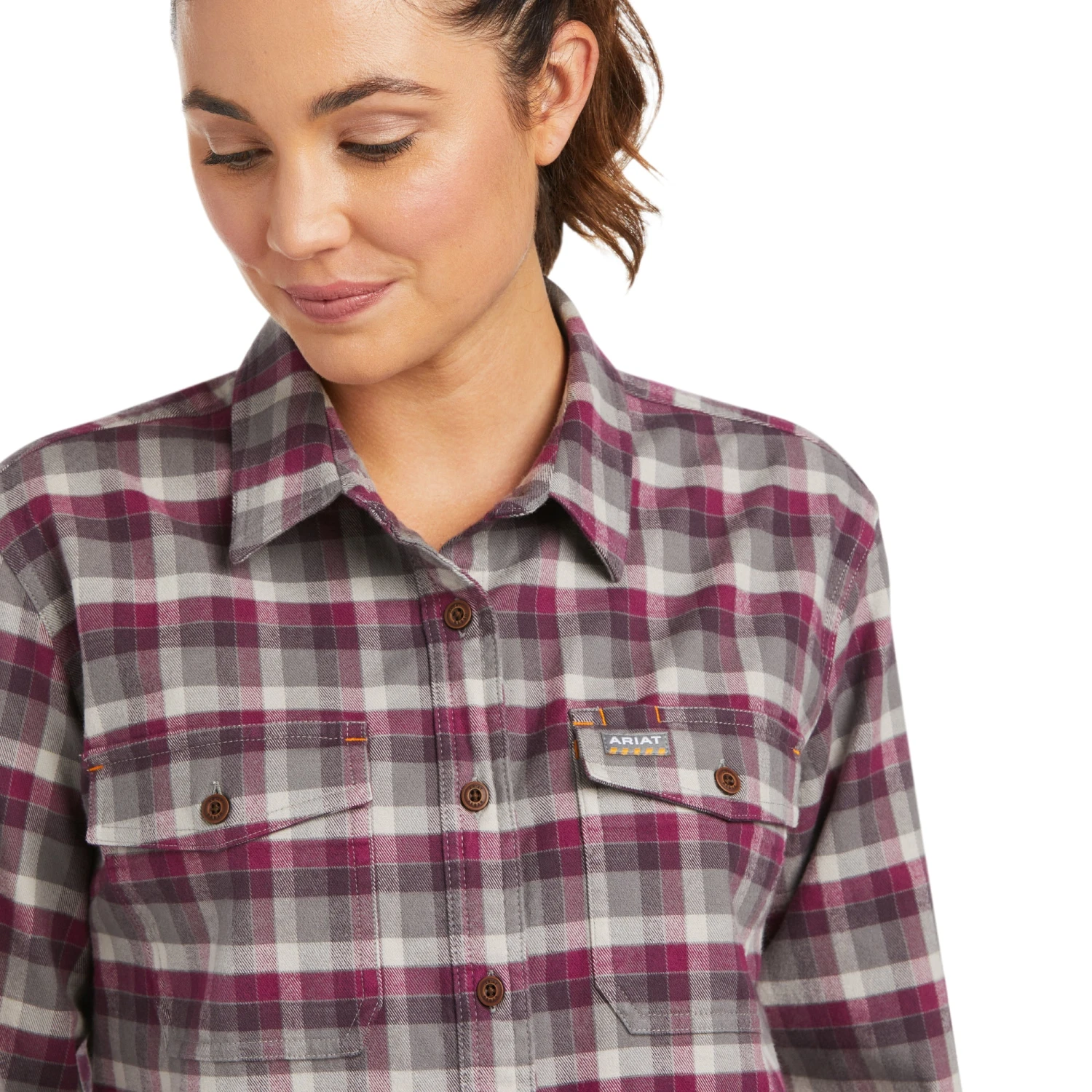 Ariat® Ladies Rebar DuraStretch™ Flannel Plaid Work Shirt 10037475 3 Ariat® Ladies Rebar DuraStretch™ Flannel Plaid Work Shirt 10037475 - Image 3