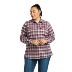 Ariat® Ladies Rebar DuraStretch™ Flannel Plaid Work Shirt 10037475 8 Ariat® Ladies Rebar DuraStretch™ Flannel Plaid Work Shirt 10037475 -Ariat Shop F21 WMS WORK 10037475 front plus