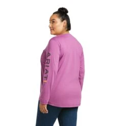 Ariat® Ladies Rebar Workman Logo Amethyst Long Sleeve T-Shirt 10037656 8 Ariat® Ladies Rebar Workman Logo Amethyst Long Sleeve T-Shirt 10037656 -Ariat Shop F21 WMS WORK 10037656 back plus