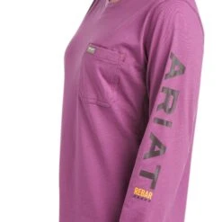 Ariat® Ladies Rebar Workman Logo Amethyst Long Sleeve T-Shirt 10037656 9 Ariat® Ladies Rebar Workman Logo Amethyst Long Sleeve T-Shirt 10037656 -Ariat Shop F21 WMS WORK 10037656 detail01 1