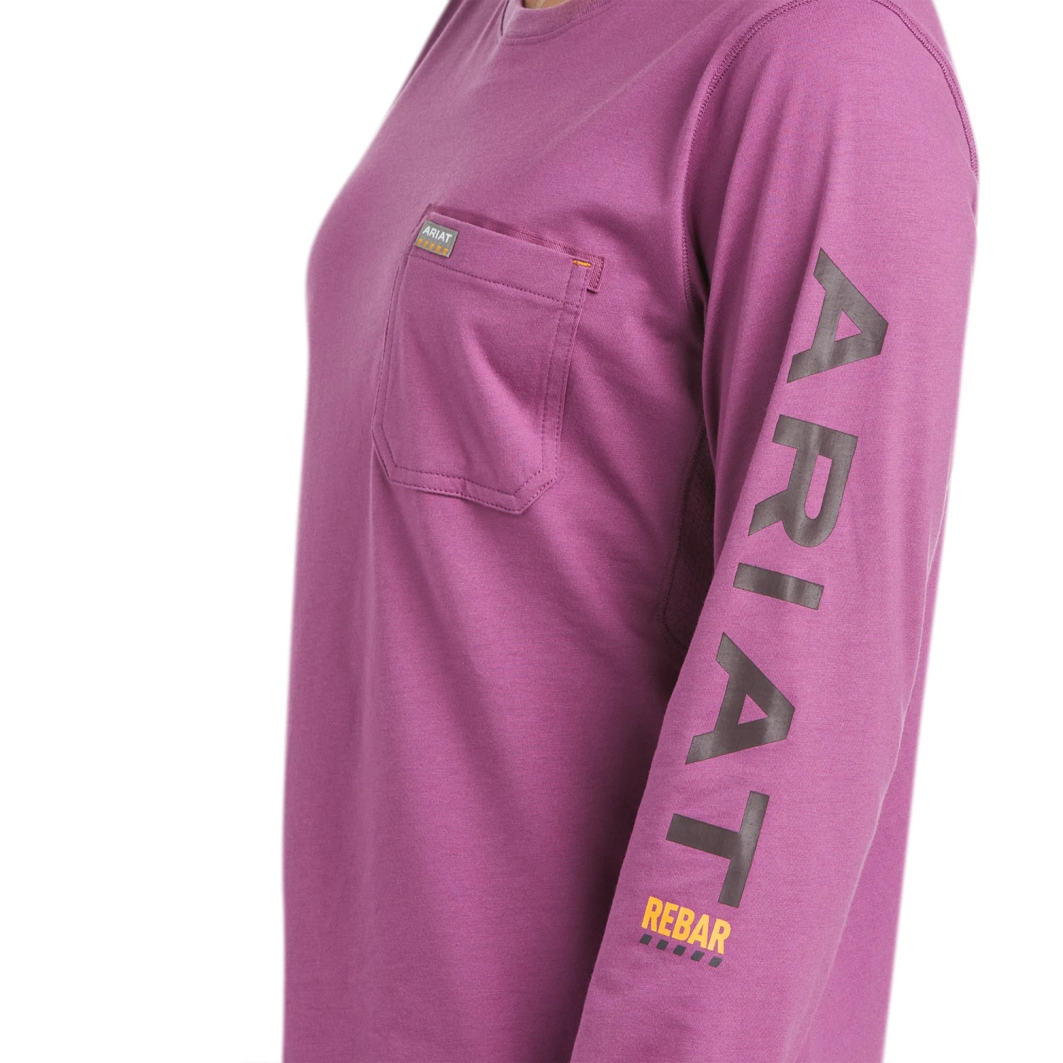 Ariat® Ladies Rebar Workman Logo Amethyst Long Sleeve T-Shirt 10037656 5 Ariat® Ladies Rebar Workman Logo Amethyst Long Sleeve T-Shirt 10037656 - Image 5