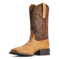 Ariat® Men's Sport Pardner Matte Tan & Brown Square Toe Boots 10042392 -Ariat Shop F22 MNS WEST 10042392 medial