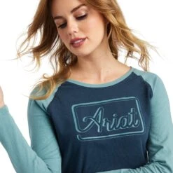 Ariat® Ladies R.E.A.L™ Baseball Midnight Navy & Arctic Shirt 10042151 -Ariat Shop F22 WMS WEST 10042151 detail01