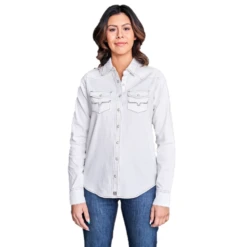 Kimes Ranch® LadiesWhite Kaycee Denim Snap Shirt KAY-WW