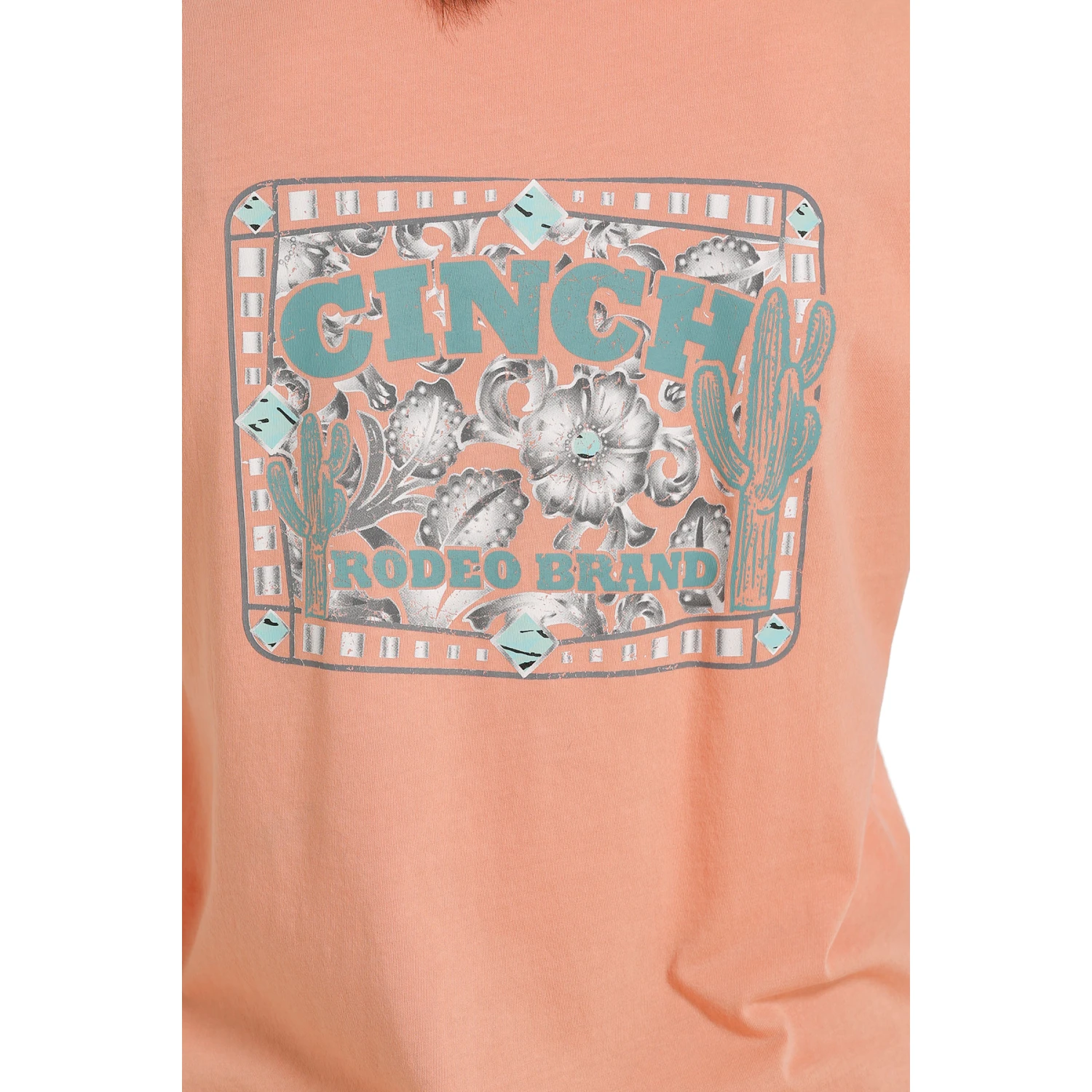 Cinch® Ladies Rodeo Brand Coral Short Sleeve T-Shirt MSK7901001 3 Cinch® Ladies Rodeo Brand Coral Short Sleeve T-Shirt MSK7901001 - Image 3