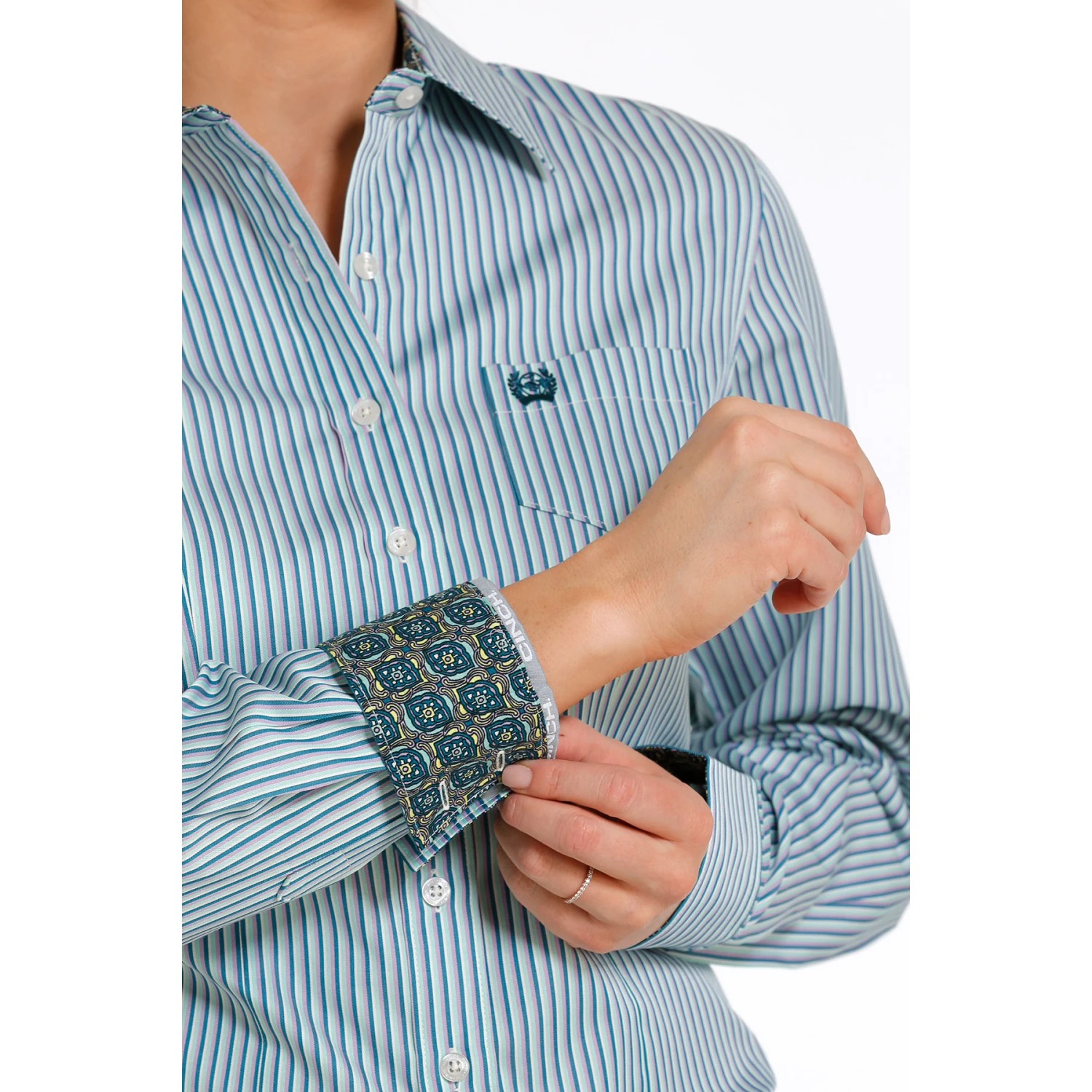 Cinch Ladies Multicolor Stripe Button Down Shirt MSW9164203 3 Cinch Ladies Multicolor Stripe Button Down Shirt MSW9164203 - Image 3
