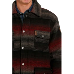 Cinch® Men's Black Striped Frontier Coat MWJ1572001 -Ariat Shop MWJ1572001 3
