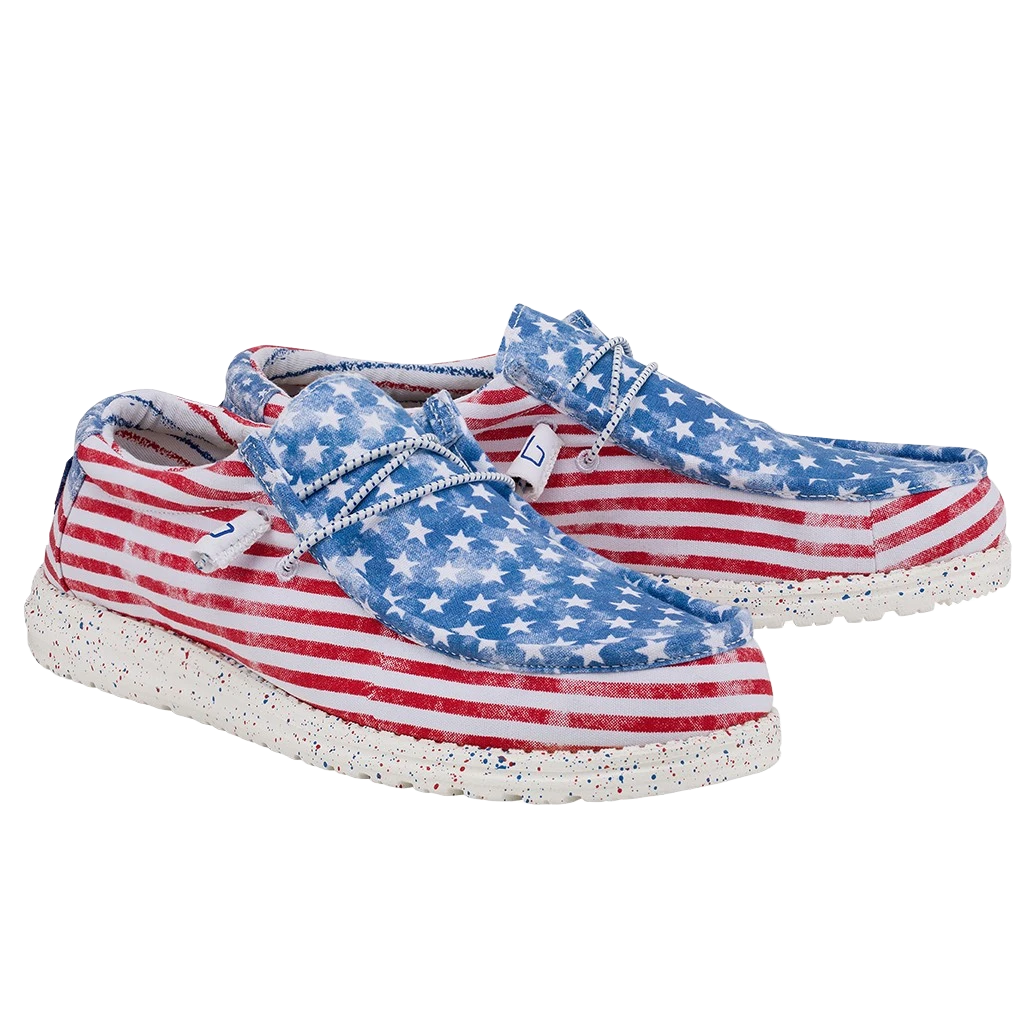 Hey Dude Men's Wally Stars N Stripes Shoes 150202699 1 Hey Dude Men's Wally Stars N Stripes Shoes 150202699