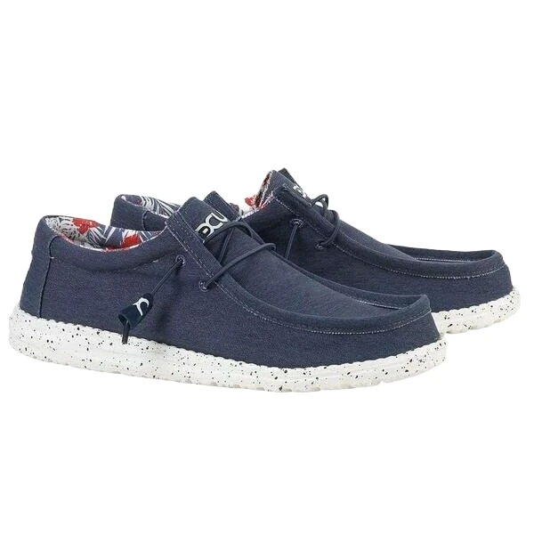 Hey Dude Men's Wally Stretch Blue Shoes 110382600 1 Hey Dude Men's Wally Stretch Blue Shoes 110382600