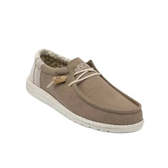Hey Dude Men's Wally Linen Natural Clay Slip On Shoe 110793298 1 Hey Dude Men's Wally Linen Natural Clay Slip On Shoe 110793298