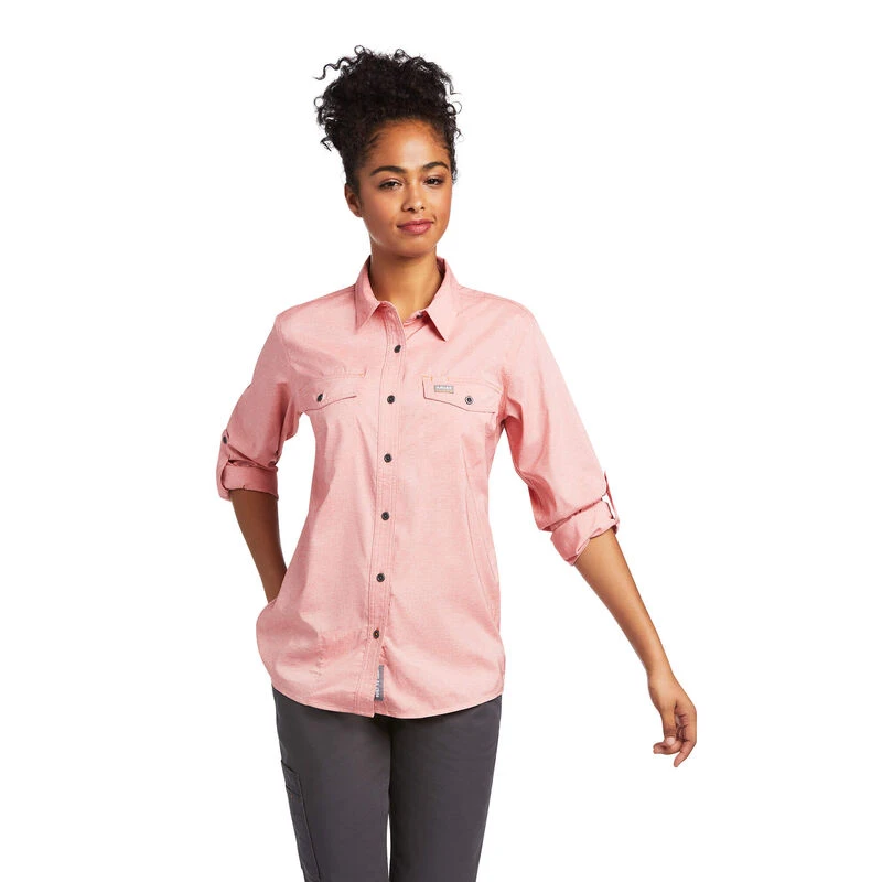 Ariat® Ladies Rebar VentTEK Summer Melon Button Down Shirt 10039481 2 Ariat® Ladies Rebar VentTEK Summer Melon Button Down Shirt 10039481 - Image 2