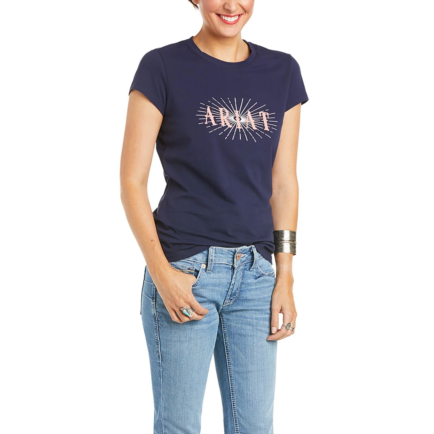 Ariat® Ladies R.E.A.L.™ Sundown Peacoat Navy T-Shirt 10035197 1 Ariat® Ladies R.E.A.L.™ Sundown Peacoat Navy T-Shirt 10035197