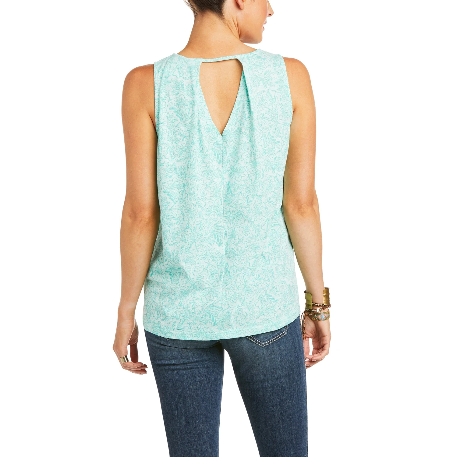 Ariat Women's Island Sleeveless Parasail Aqua Tank Top 10036159 2 Ariat Women's Island Sleeveless Parasail Aqua Tank Top 10036159 - Image 2