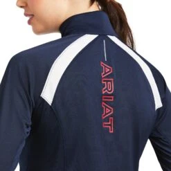 Ariat® Ladies Sunstopper 2.0 1/4 Zip Navy Baselayer Shirt 10039184 -Ariat Shop S22 WMS ENGL 10039184 detail01