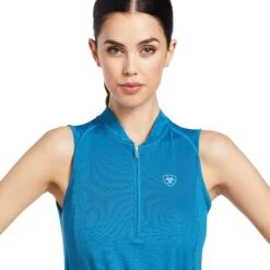 Ariat® Ladies Hailey 1/4 Zip Saxony Blue Baselayer Shrirt 10039191 -Ariat Shop S22 WMS ENGL 10039191 detail02