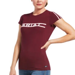 Ariat® Ladies Logo Lane Zinfandel Short Sleeve T-Shirt 10039654