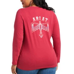 Ariat® Ladies Serape Thunderbird Red Bud Long Sleeve T-Shirt 10039781 7 Ariat® Ladies Serape Thunderbird Red Bud Long Sleeve T-Shirt 10039781 -Ariat Shop S22 WMS WEST 10039781 back plus 5452b785 af74 4040 8b77 67d570e65a61