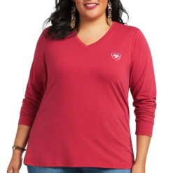 Ariat® Ladies Serape Thunderbird Red Bud Long Sleeve T-Shirt 10039781 6 Ariat® Ladies Serape Thunderbird Red Bud Long Sleeve T-Shirt 10039781 -Ariat Shop S22 WMS WEST 10039781 front plus b69b0994 6313 41c7 af51 9460dcbe30fa