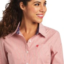 Ariat® Ladies Kirby Stretch Poppy Striped Button Down Shirt 10040580 -Ariat Shop S22 WMS WEST 10040580 detail01