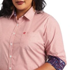 Ariat® Ladies Kirby Stretch Poppy Striped Button Down Shirt 10040580 -Ariat Shop S22 WMS WEST 10040580 detail01 plus