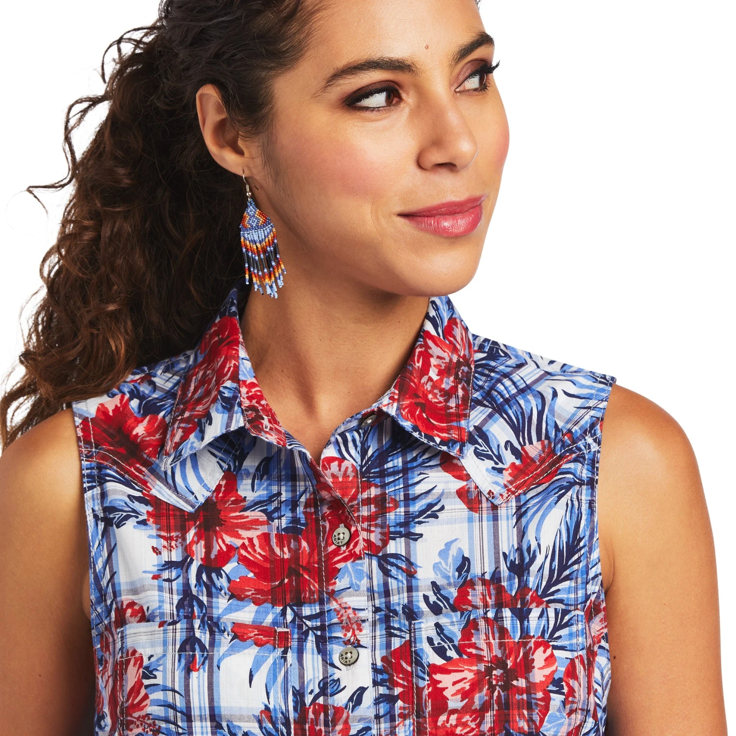 Ariat Ladies REAL Billie Jean Tropic Plaid Shirt 10040614 5 Ariat Ladies REAL Billie Jean Tropic Plaid Shirt 10040614 - Image 5