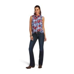 Ariat Ladies REAL Billie Jean Tropic Plaid Shirt 10040614 12 Ariat Ladies REAL Billie Jean Tropic Plaid Shirt 10040614 -Ariat Shop S22 WMS WEST 10040614 full