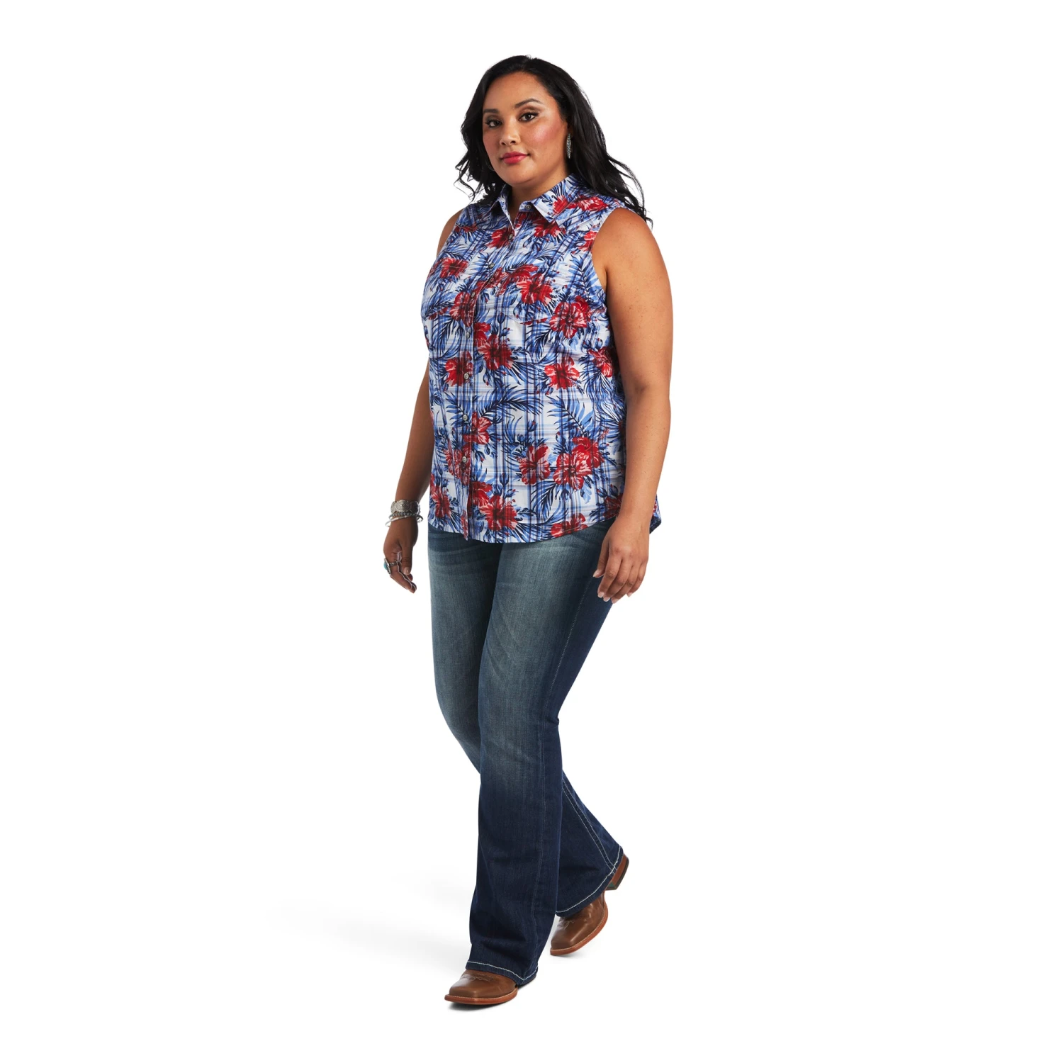 Ariat Ladies REAL Billie Jean Tropic Plaid Shirt 10040614 7 Ariat Ladies REAL Billie Jean Tropic Plaid Shirt 10040614 - Image 7
