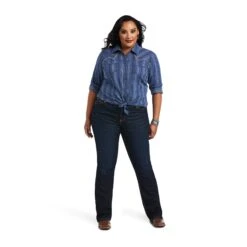 Ariat® Ladies REAL™ Darling Chambray Dobby Shirt 10040625 -Ariat Shop S22 WMS WEST 10040625 full plus