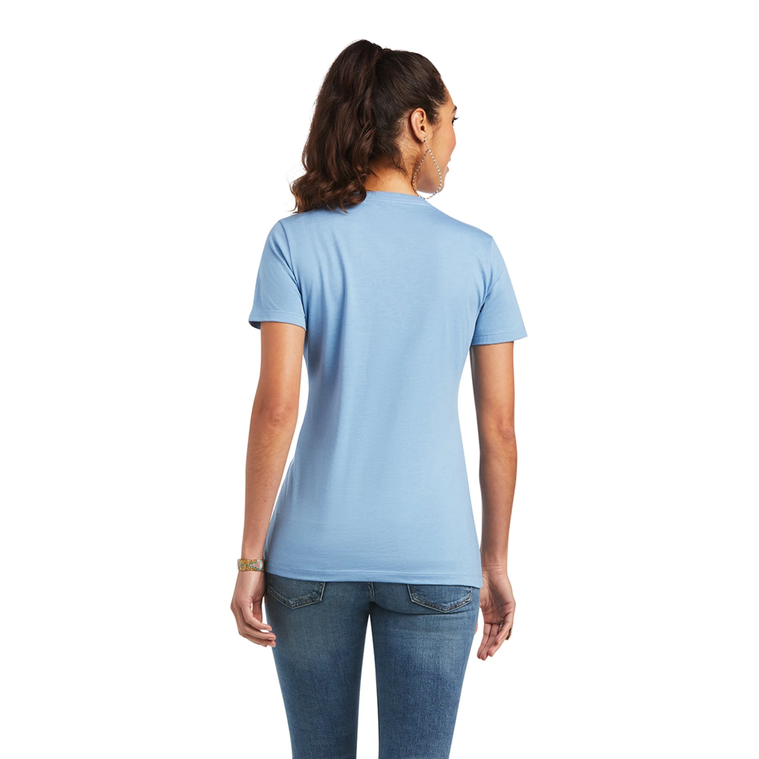 Ariat® Ladies Paisley Flag Light Blue Heather Graphic T-shirt 10040962 2 Ariat® Ladies Paisley Flag Light Blue Heather Graphic T-shirt 10040962 - Image 2
