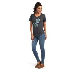 Ariat® Ladies Soaring Boot Charcoal Heather Graphic T-shirt 10040963 6 Ariat® Ladies Soaring Boot Charcoal Heather Graphic T-shirt 10040963 -Ariat Shop S22 WMS WEST 10040963 full