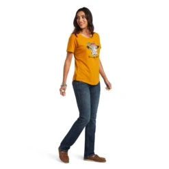 Ariat® Ladies Not In The Mood Heather Orange Graphic T-shirt 10040964 -Ariat Shop S22 WMS WEST 10040964 full