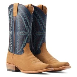 Ariat® Men'sFuturity Showman Dijon Roughout & NavyWestern Boots 10044499 -Ariat Shop S23 MNS WEST 10044499 pair