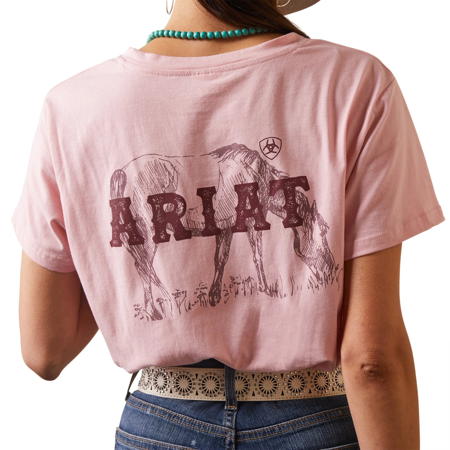 Ariat® Ladies R.E.A.L™ Grazin Graphic Coral Blush T-Shirt 10043410 4 Ariat® Ladies R.E.A.L™ Grazin Graphic Coral Blush T-Shirt 10043410 - Image 4
